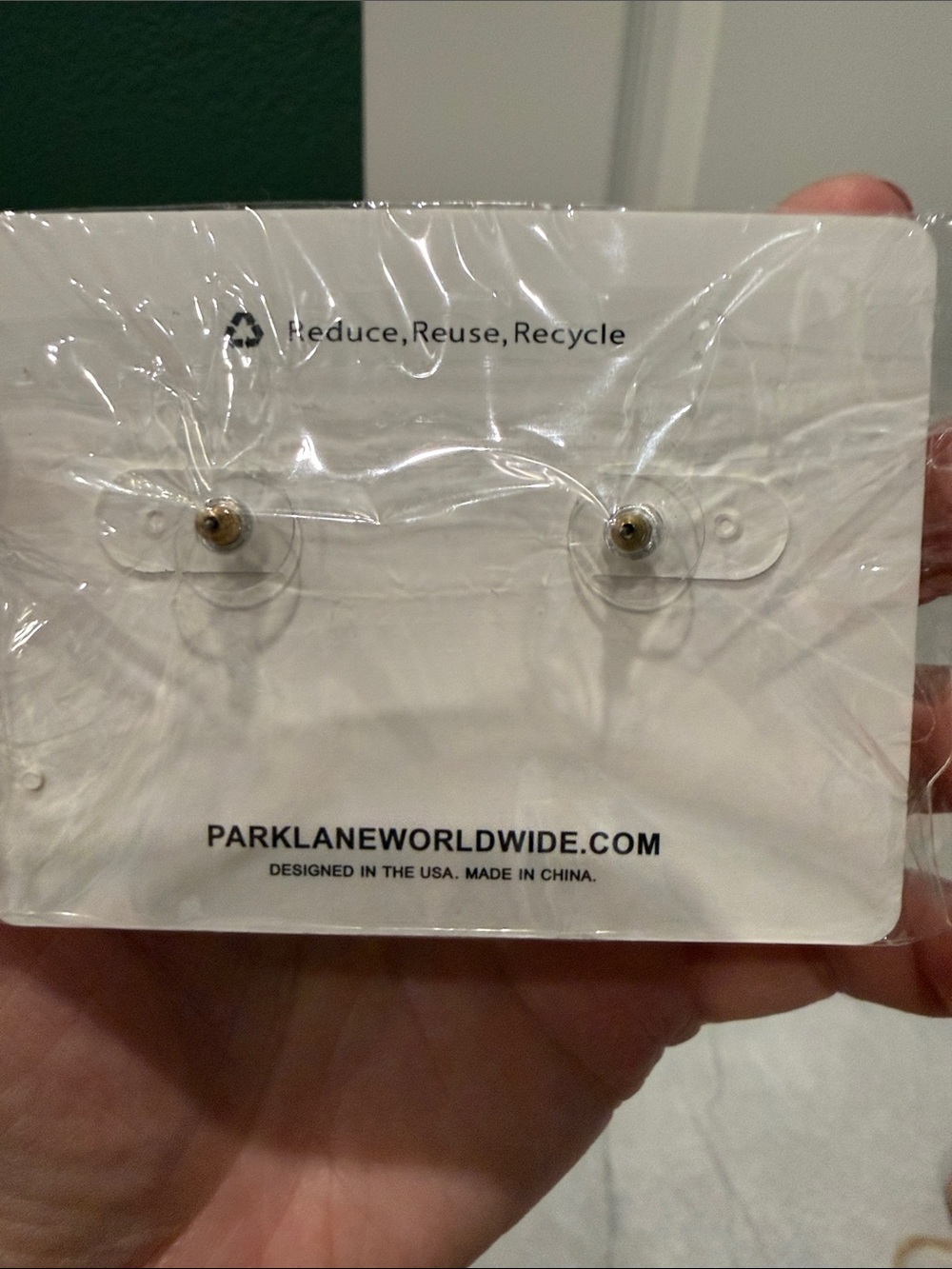 Park Lane Rose Gold Textured Disc Stud Earrings - Picture 2 of 3